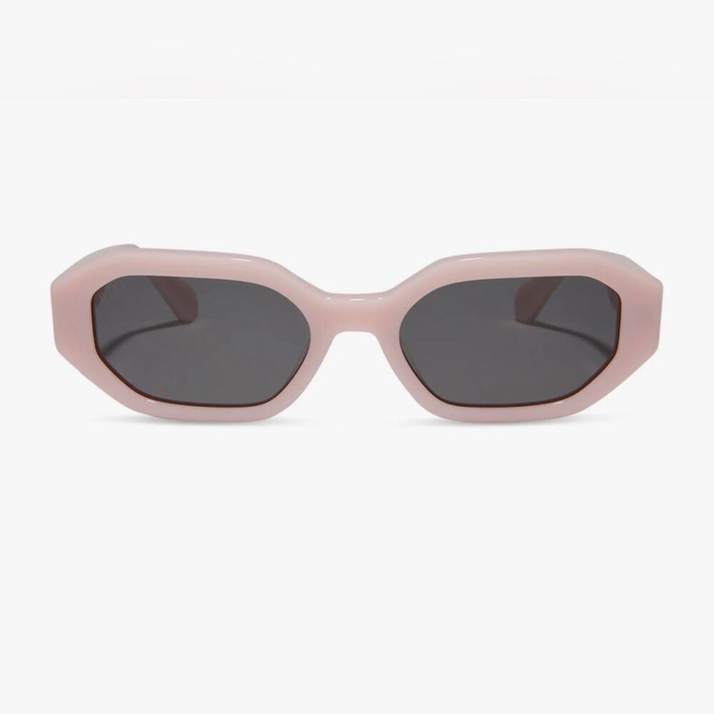 DIFF Pink Rectangle Sunglasses Polarized Y2K Aesthetic Retro UV 400 - Picture 3 of 9